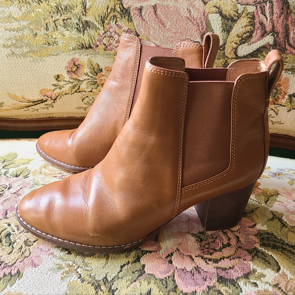 Madewell Regan Brown Leather Ankle Boots